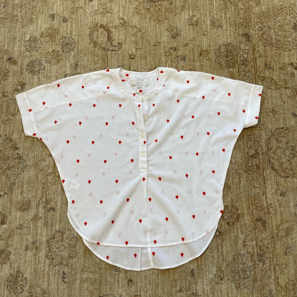 Loft Pretty Cotton Top, Size XS